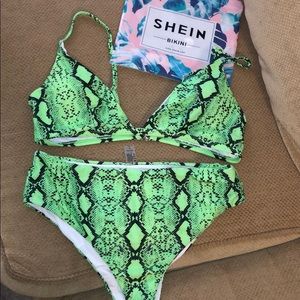 snakeskin bathing suit shein